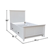 International Concepts Heritage Solid Wood Twin Trundle Bed in White