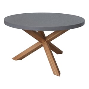 International Concepts Outdoor Teak Patio Dining Table with Polystone Top