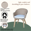 International Concepts Outdoor Set of Two Wicker Dining Chairs with Cusions