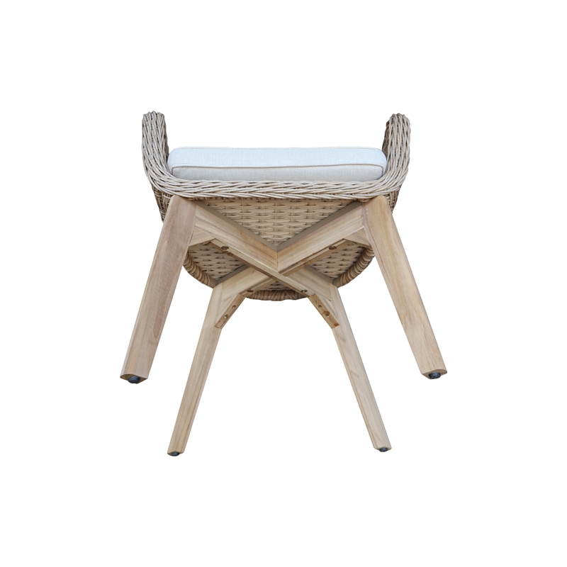 International Concepts Outdoor Set of Two Wicker Dining Chairs with Cusions