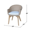 International Concepts Outdoor Set of Two Wicker Dining Chairs with Cusions