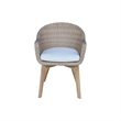 International Concepts Outdoor Set of Two Wicker Dining Chairs with Cusions