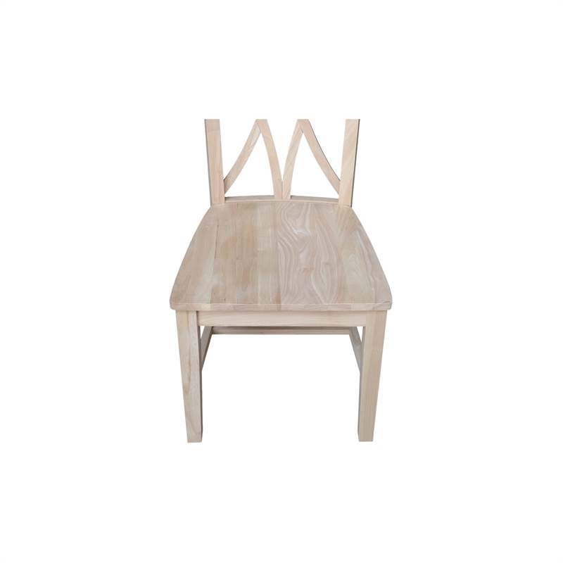 International Concepts Set of Two Avalon Dining Chairs - Unfinished