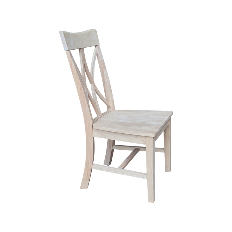 International Concepts Set of Two Avalon Dining Chairs - Unfinished