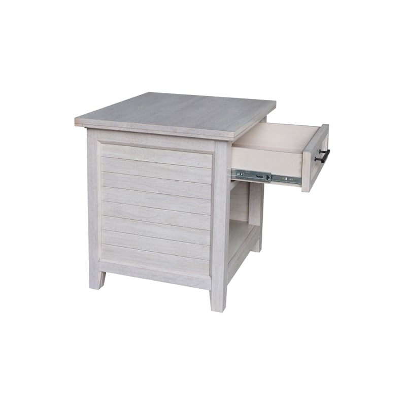 International Concepts Sanibel Solid Wood End Table in Macchiato