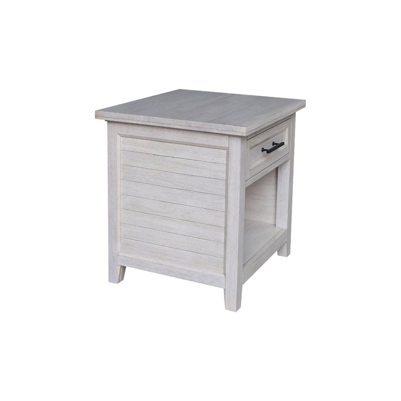 International Concepts Sanibel Solid Wood End Table in Macchiato