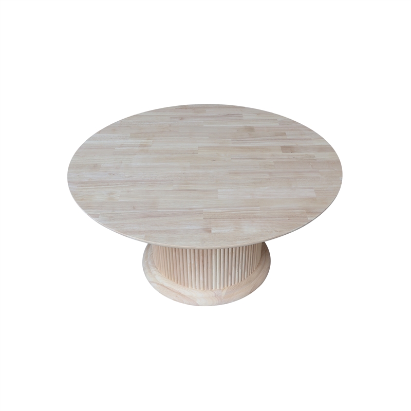 International Concepts Haven Solid Wood Round Coffee Table in Unfinished