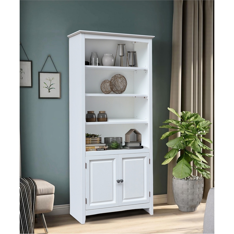 International Concepts Solid Wood Tall Shaker Bookcase - 72