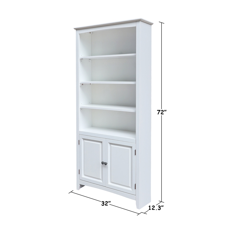 International Concepts Solid Wood Tall Shaker Bookcase - 72