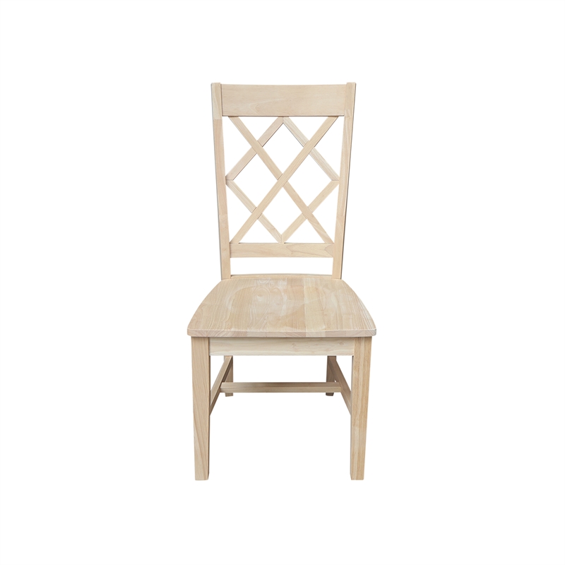 International Concepts Set of Two Solid Wood Dining Chairs - Unfinished