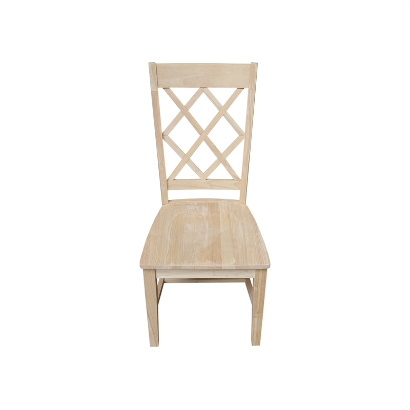 International Concepts Set of Two Solid Wood Dining Chairs - Unfinished