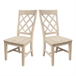 International Concepts Set of Two Solid Wood Dining Chairs - Unfinished
