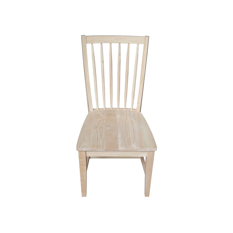 International Concepts Set of Two Solid Wood Audrey Dining Chairs - Unfinished