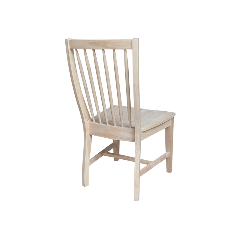 International Concepts Set of Two Solid Wood Audrey Dining Chairs - Unfinished
