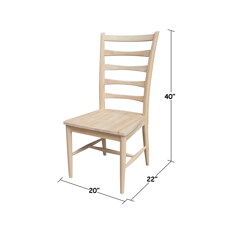International Concepts Set of Two Solid Wood Haven Dining Chairs - Unfinished