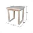 International Concepts Live Edge Solid Wood End Table - Unfinished