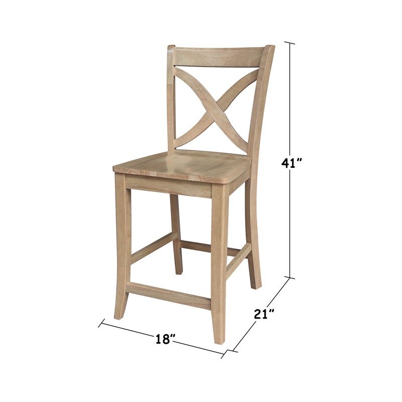 IC Solid Wood Vineyard Counter Height Dining Stool in Honey