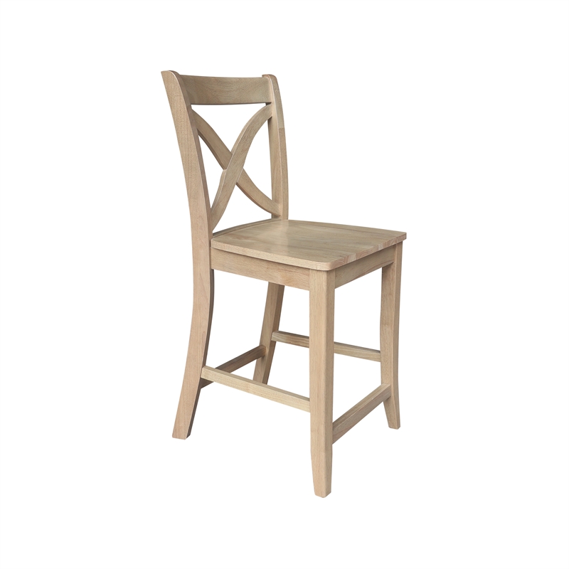 IC Solid Wood Vineyard Counter Height Dining Stool in Honey