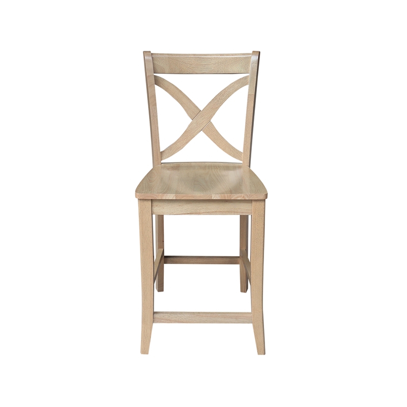 IC Solid Wood Vineyard Counter Height Dining Stool in Honey