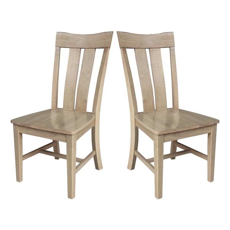 International Concepts IC Set of Two Ava Solid Wood Dining Chairs in Honey
