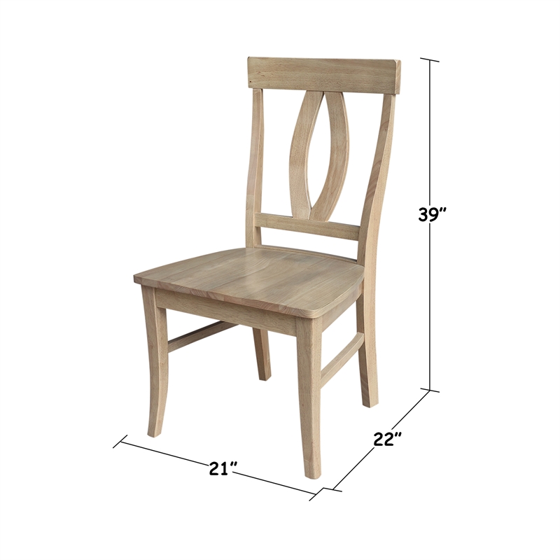 International Concepts IC Set of Two Verona Solid Wood Dining Chairs in Honey