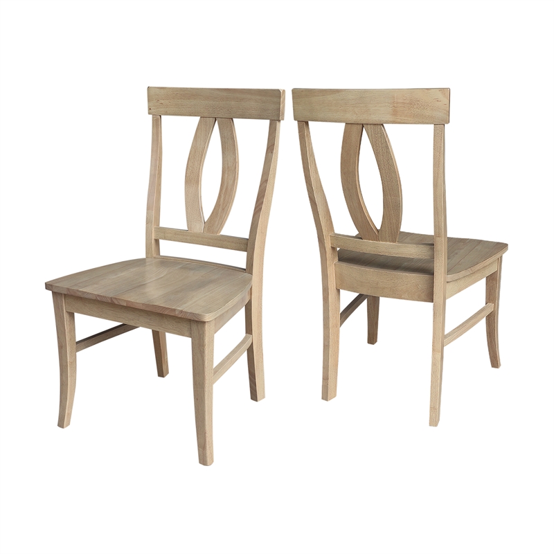 International Concepts IC Set of Two Verona Solid Wood Dining Chairs in Honey