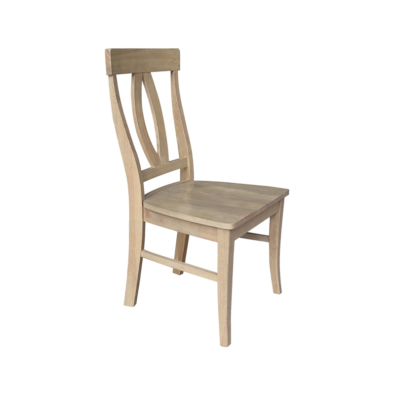 International Concepts IC Set of Two Verona Solid Wood Dining Chairs in Honey