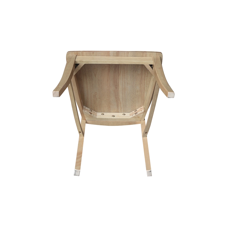 International Concepts IC Set of Two Verona Solid Wood Dining Chairs in Honey