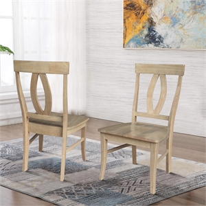 International Concepts IC Set of Two Verona Solid Wood Dining Chairs in Honey