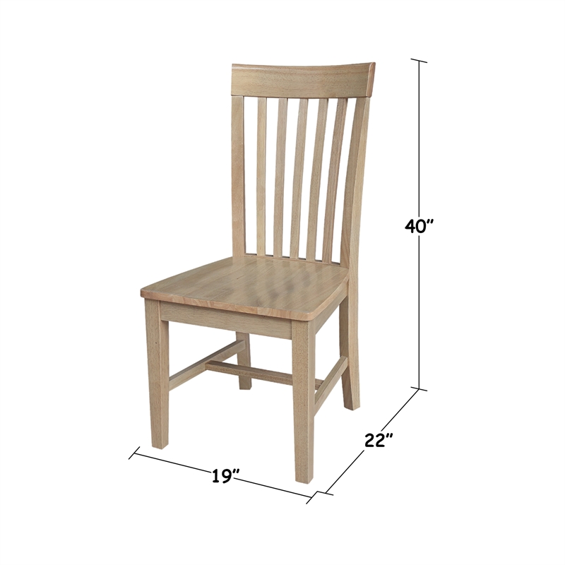 IC Set of Two Tall Mission Solid Wood Dining Chairs in Honey