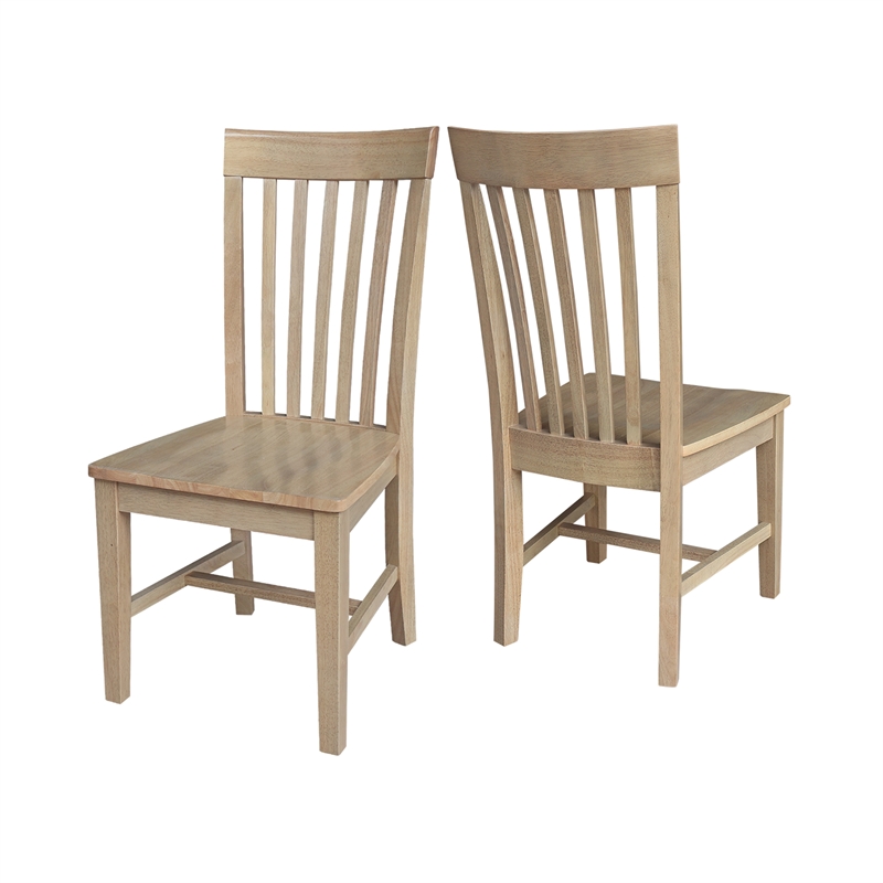IC Set of Two Tall Mission Solid Wood Dining Chairs in Honey