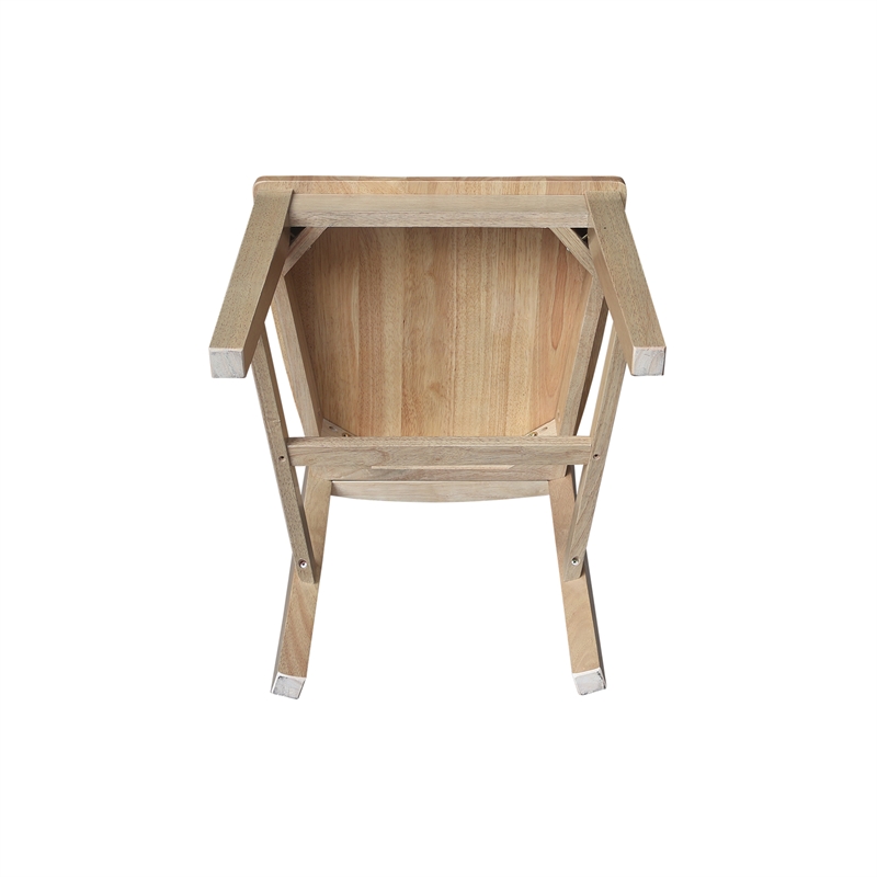 IC Set of Two Tall Mission Solid Wood Dining Chairs in Honey