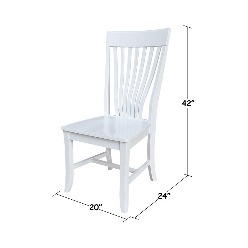 International Concepts Set of Two Solid Wood Amanda Dining Chairs in White