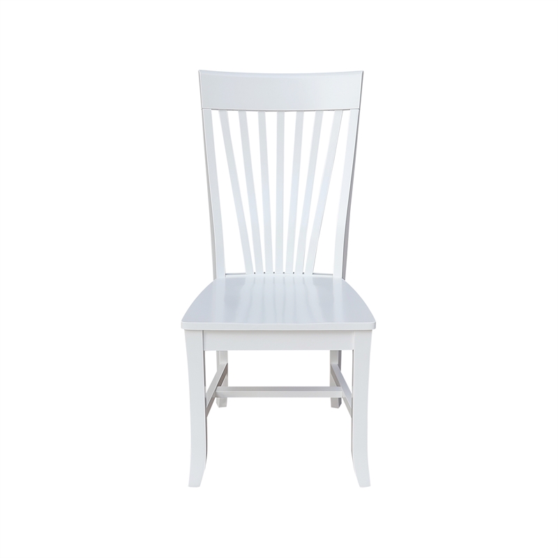 International Concepts Set of Two Solid Wood Amanda Dining Chairs in White