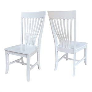 International Concepts Set of Two Solid Wood Amanda Dining Chairs in White