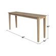 International Concepts Solid Wood Shaker Sofa Table in Honey