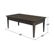 International Concepts Rectangular Haven Solid Wood Coffee Table in Coal
