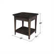International Concepts Haven Solid Wood End Table in Coal