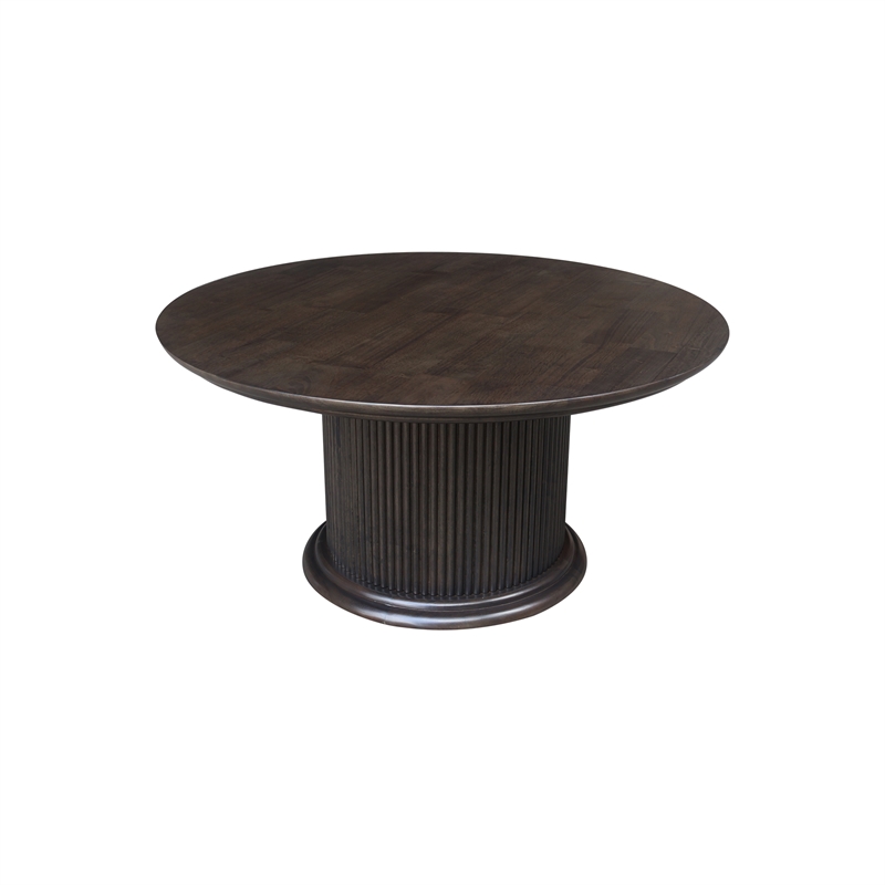International Concepts Haven Solid Wood Round Coffee Table in Coal