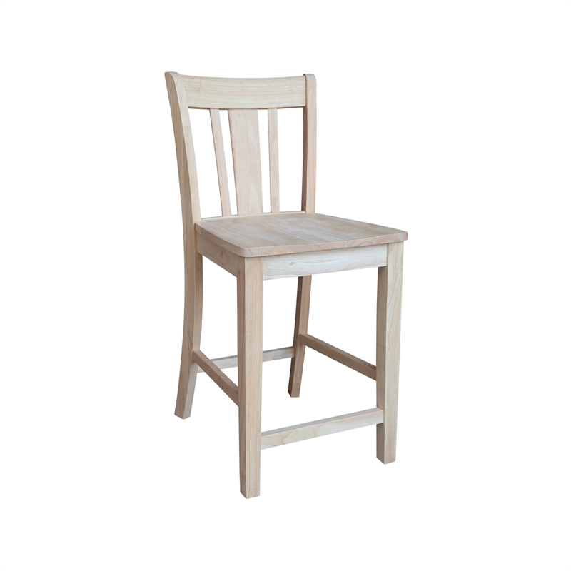 Solid Wood Tall Accent Table with Black Iron Legs and Four Stools