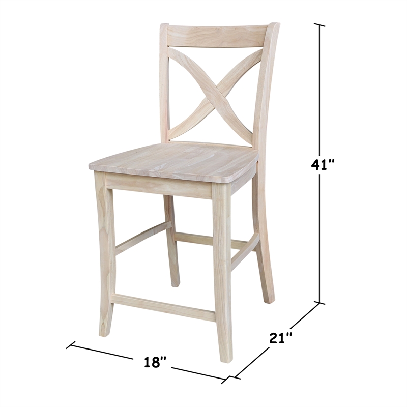 Solid Wood Tall Accent Table with Black Iron Legs and Four Stools