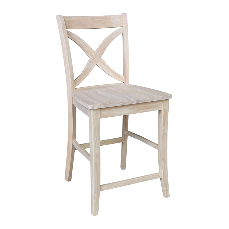 Solid Wood Tall Accent Table with Black Iron Legs and Four Stools
