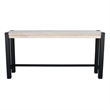 Unfinished Solid Wood Tall Accent Table with Black Iron Legs