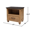 International Concepts Solid Wood 1 Drawer Nightstand Bedside Table