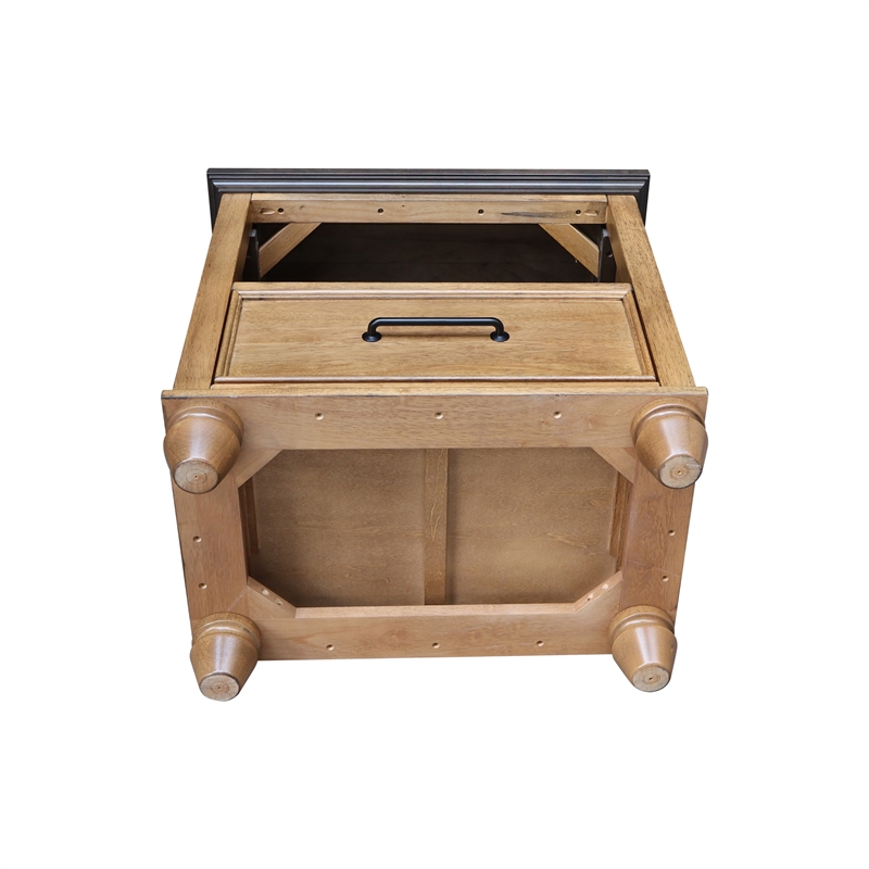 International Concepts Solid Wood 1 Drawer Nightstand Bedside Table