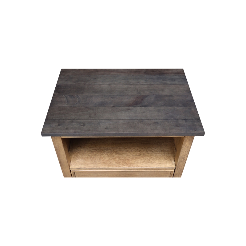 International Concepts Solid Wood 1 Drawer Nightstand Bedside Table