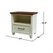 International Concepts Solid Wood 1 Drawer Nightstand Bedside Table