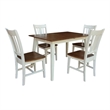 International Concepts Solid Wood Extension Dining Set - Two Tone