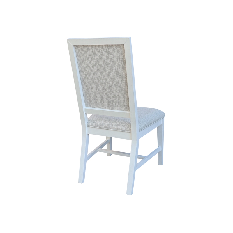 Solid Wood Traditional Dining Chair Set of 2 Chalk