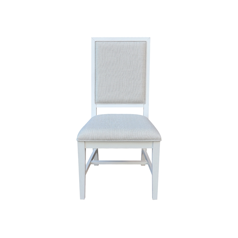 Solid Wood Traditional Dining Chair Set of 2 Chalk
